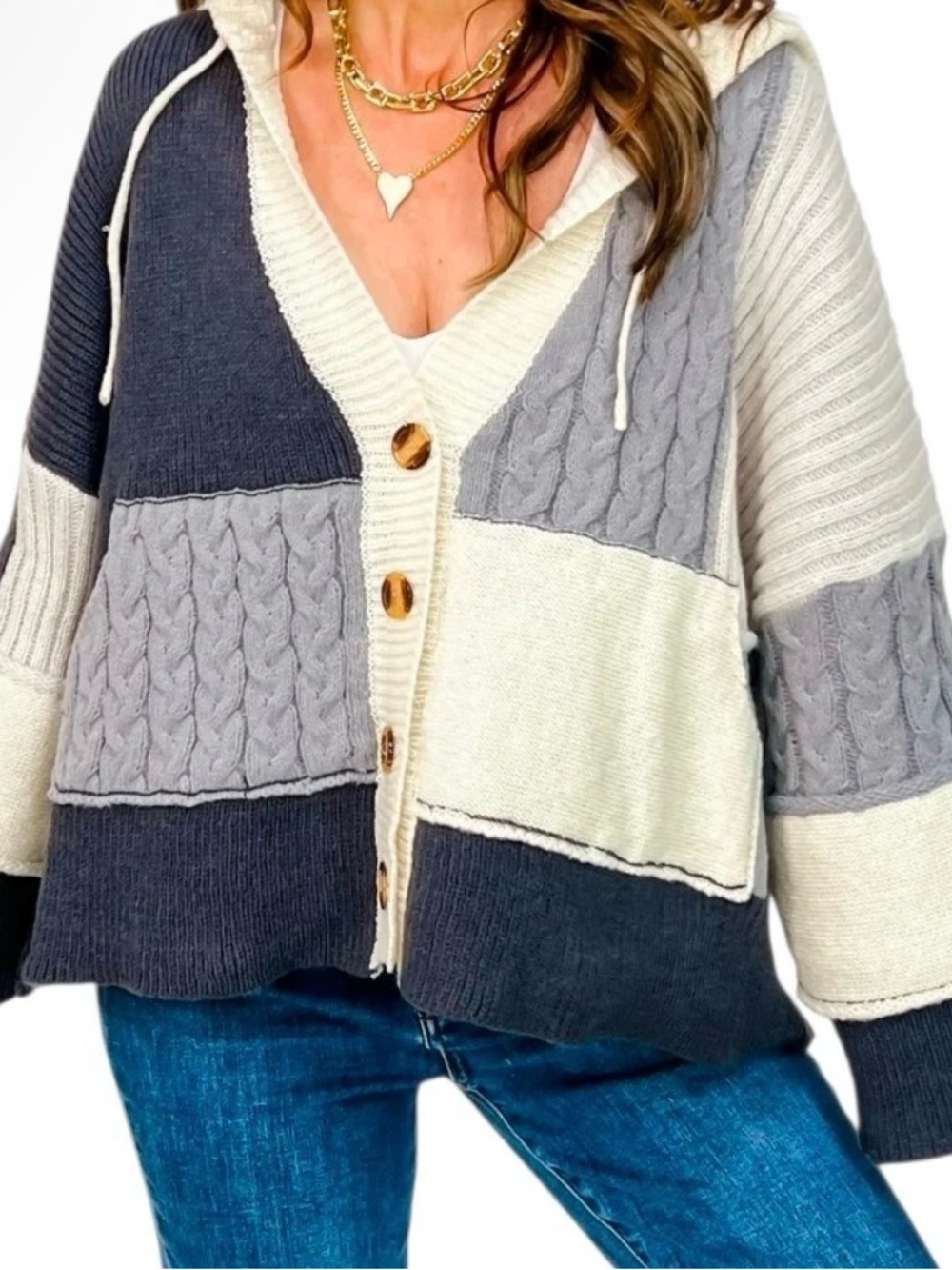 mello chunky Knit Cardigan Sweater